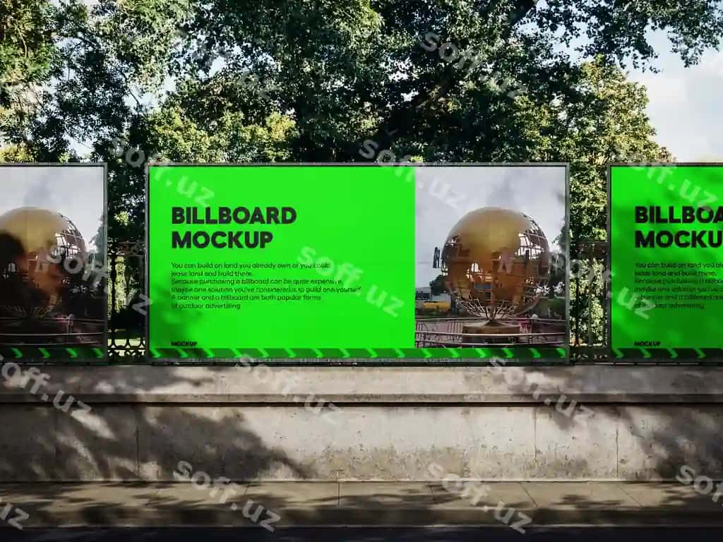 Yashil qo'shiq billboardining maketlari | Green sing billboard mockupc