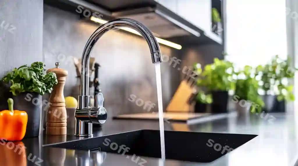 Ergonomik sensorli oshxona krani zamonaviy oshxona ovoz buyogʻi buyuruqlar bilan | Sleek touch screen kitchen faucet modern kitchen with voiceactivated commands