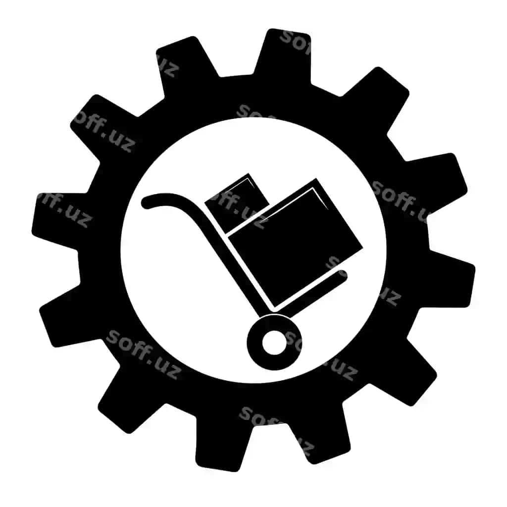 Chiziqli dizayn uslubidagi wektor illustratsiya — handkaraliq ikonasi | Handcart gear icon vector illustration flat design style