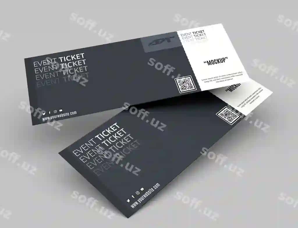 Tadbir chipta namunasi | Event ticket mockup
