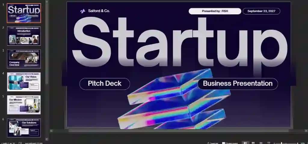 Startup uchun shablon
