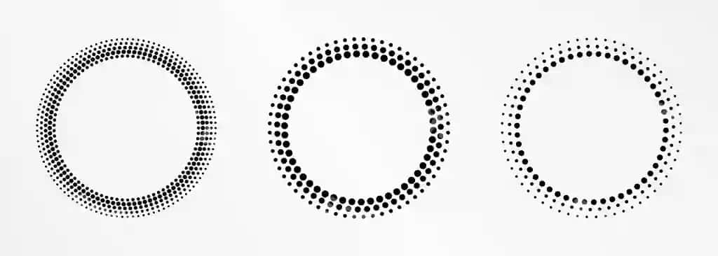 Yarımkarış doira freym yarımkarış doira logotip nokta emblema | Halftone round frame halftone circle logo dots emblem