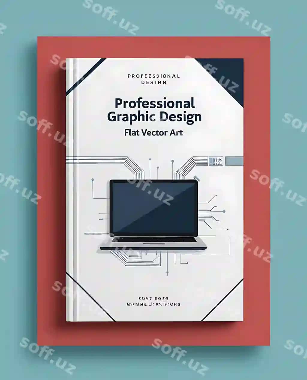 Professional grafik dizayn varaqi noutbuk chiziqlari bilan | Professional graphic design cover with laptop circuitry
