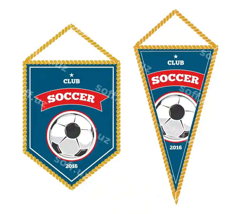 Futbol bayroqlari ajraltirilgan oq | Soccer pennants isolated white