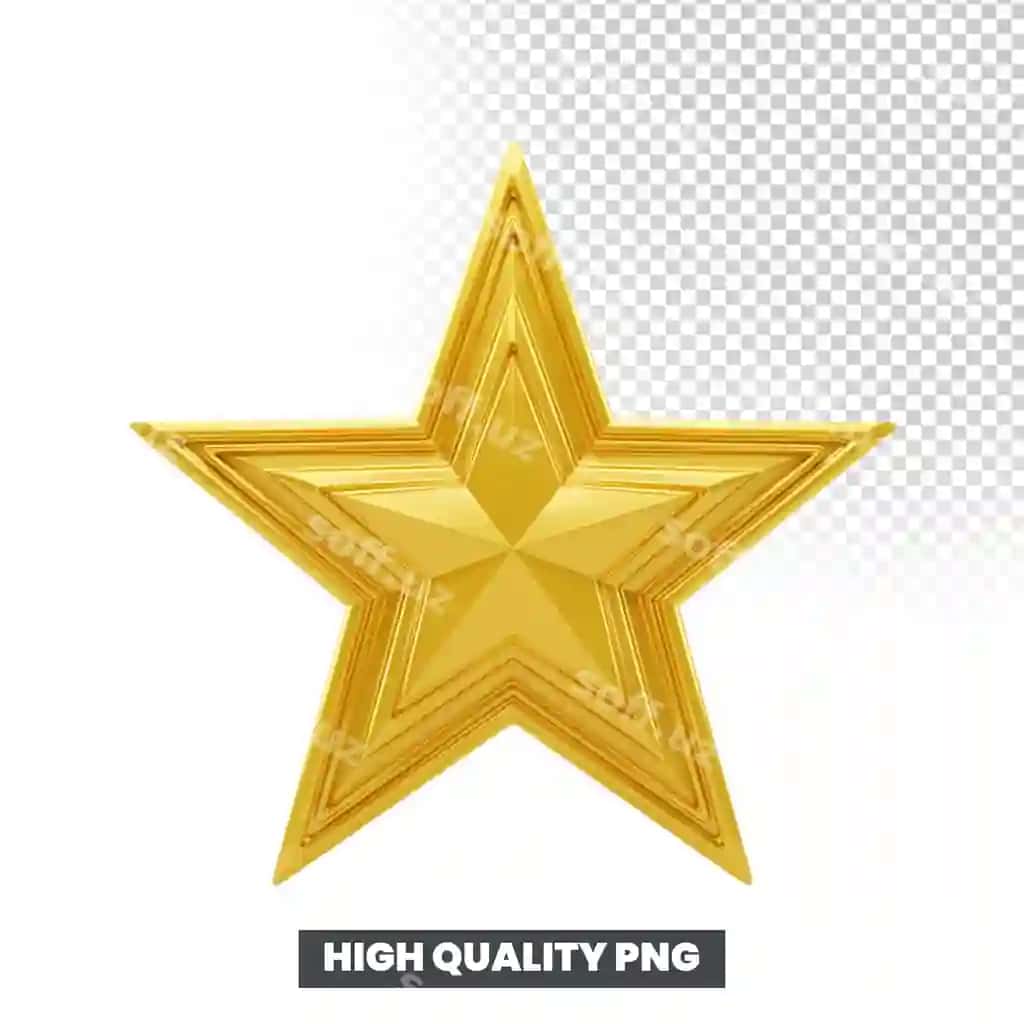 Oltin 3d yulduz mukofot renderi | Golden 3d star award render
