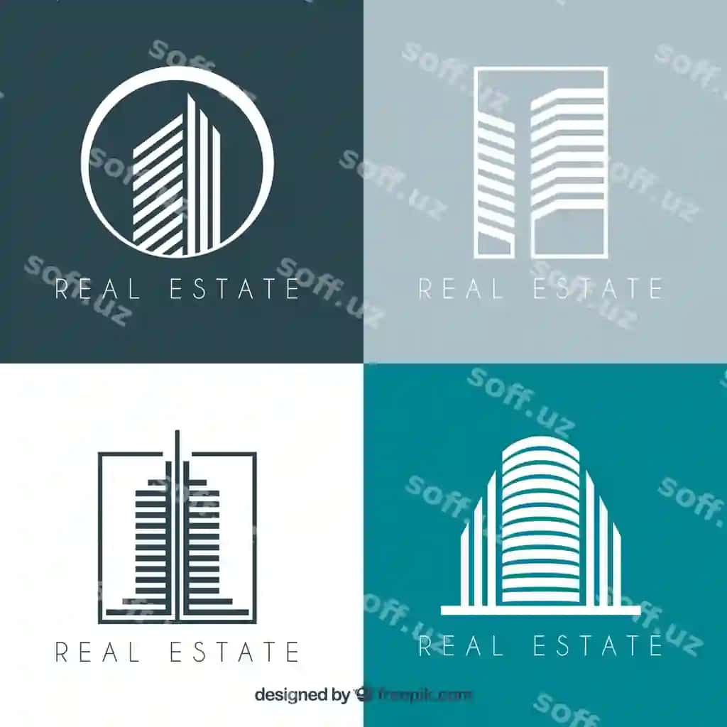 Zamonaviy to'plam binolar logotiplari | Modern collection real estate logotypes