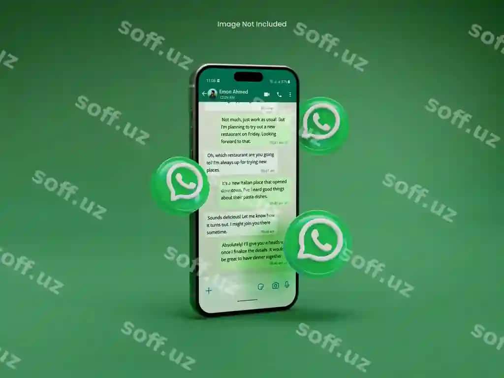 WhatsApp interfeysi akhrli telefon mockupi | Whatsapp interface smartphone mockup