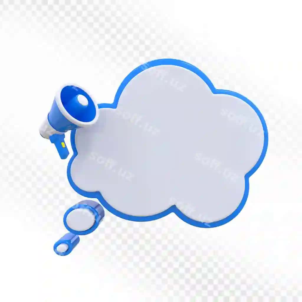 3d kartun megafon xabar e'lon qilish so'z qutisi | 3d cartoon megaphone announcing message speech bubble