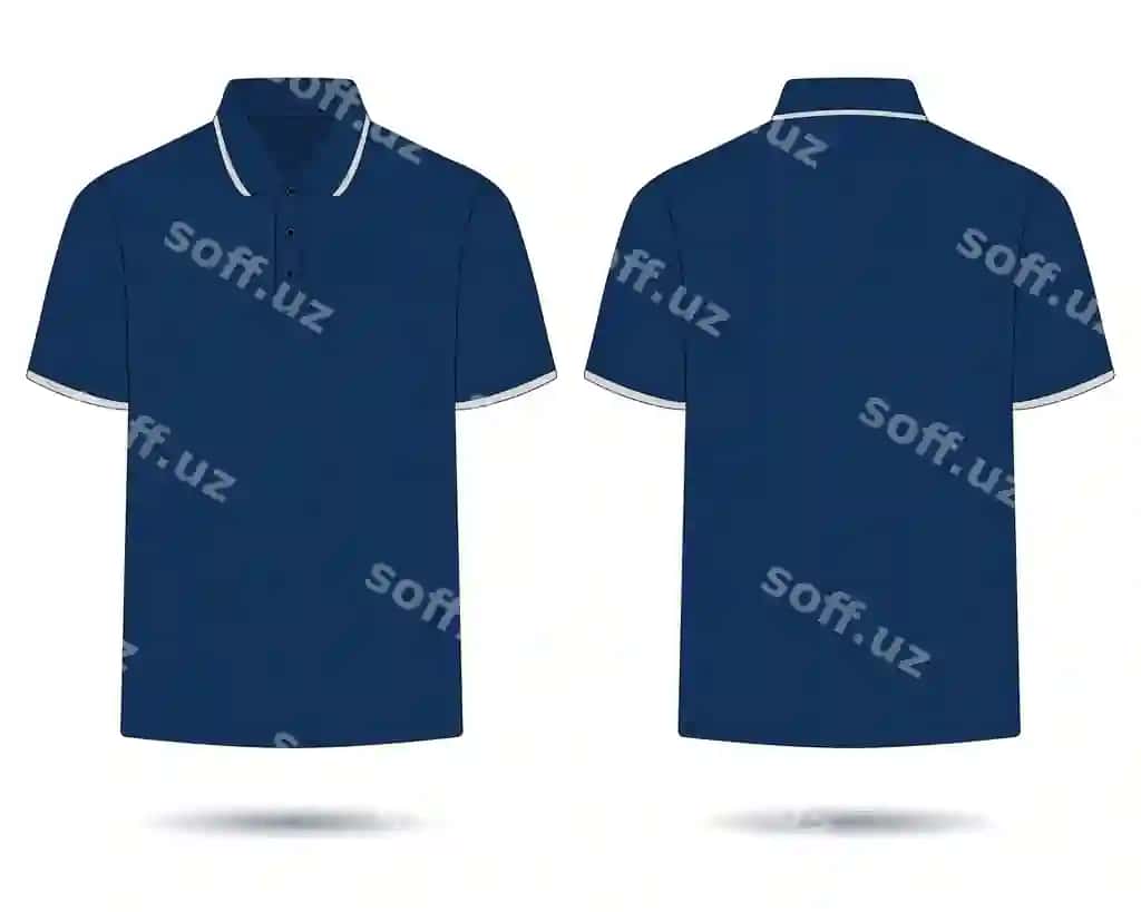 Qora ko'k polo rubagi shabloni | Dark blue polo shirt template