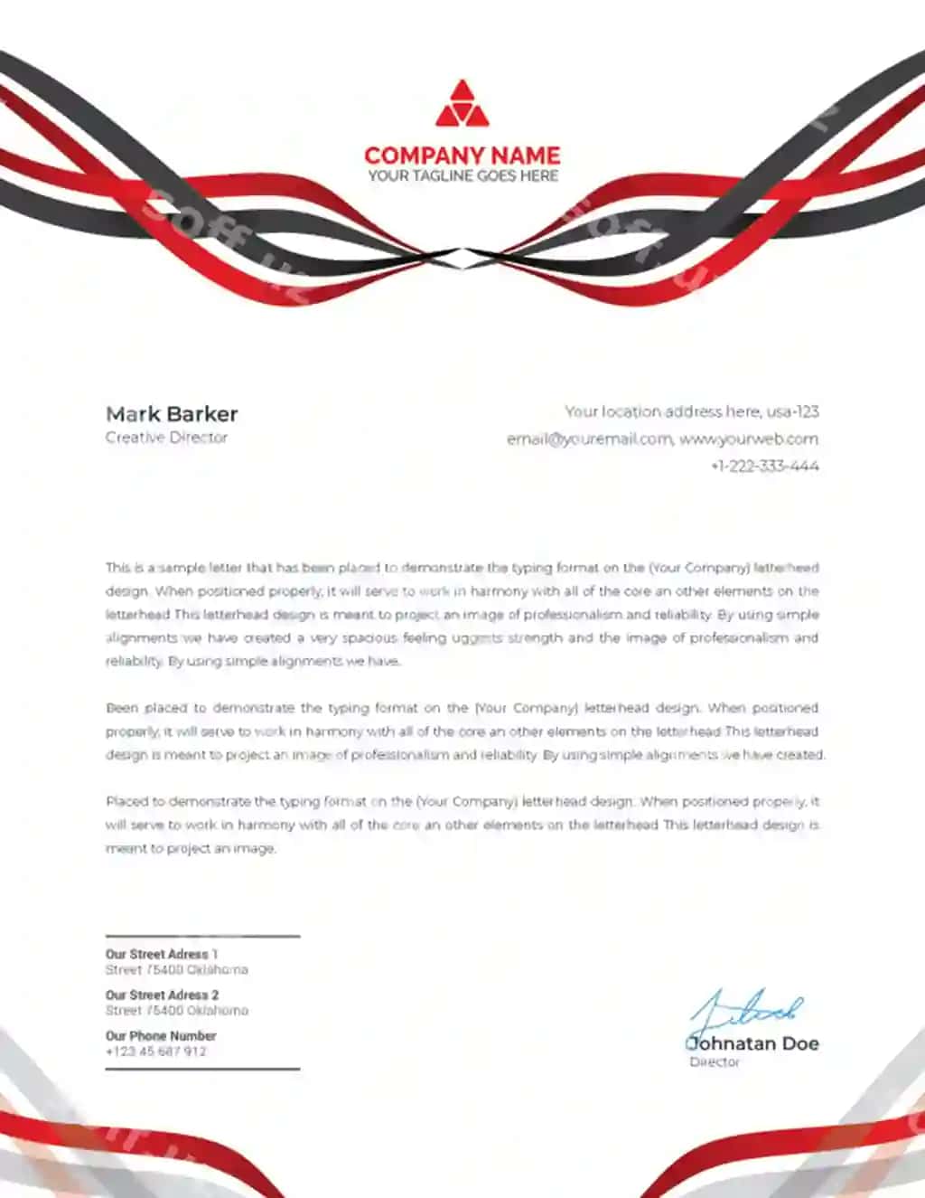 Zamonaviy xat sarlavhasi shabloni dizayni | Modern letterhead template design