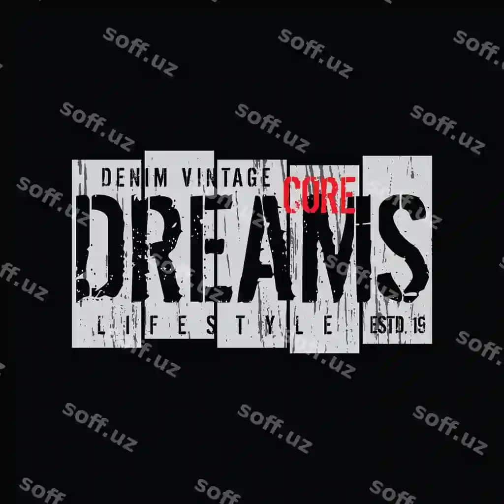 Arslonlar tipografiyasi sovg'a bosmalari futbolka dizayni | Dreams typography slogan print t shirt design