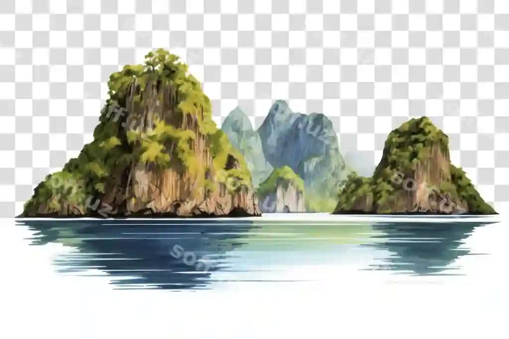 Manzilma tashqi tabiat orol AI generatsiyasi rasmi rawpixel tomonidan | Landscape outdoors nature island ai generated image by rawpixel