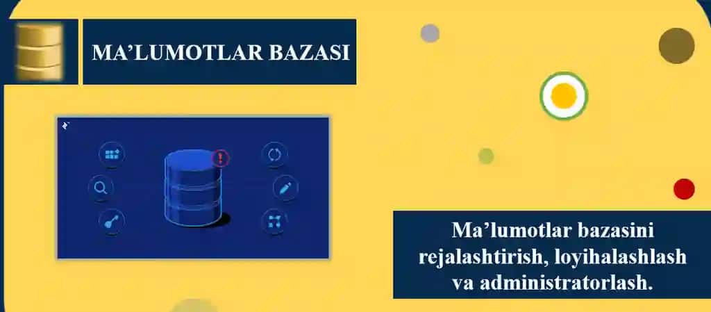 Ma’lumotlar bazasini rejalashtirish, loyihalashlash va administratorlash
