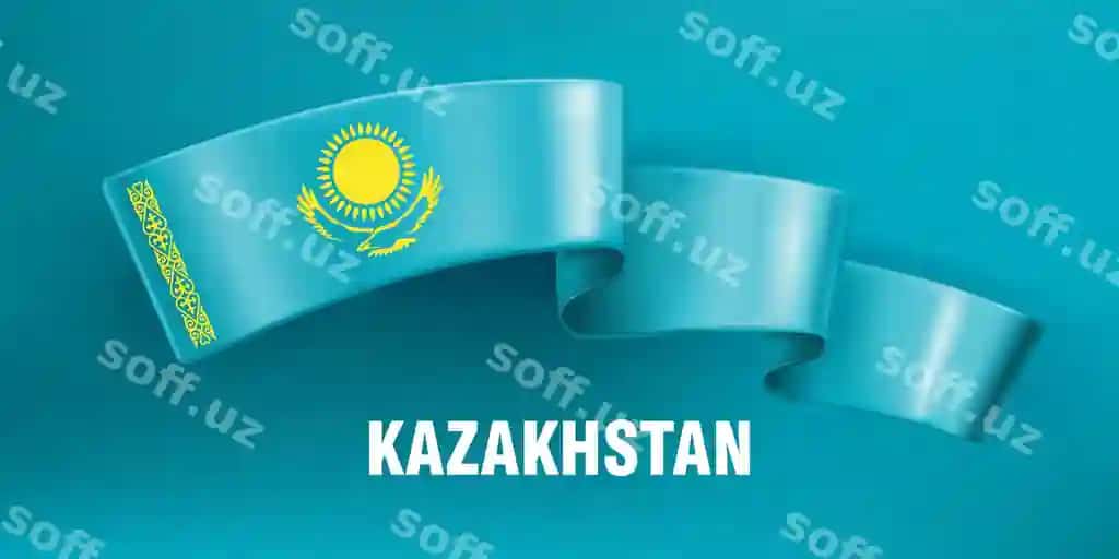 Dalgali ipak lenta, ko'k orqa fonda quyosh bursa, an'anaviy Qozog | Waved silk ribbon blue background with sun eagle traditional kazakh