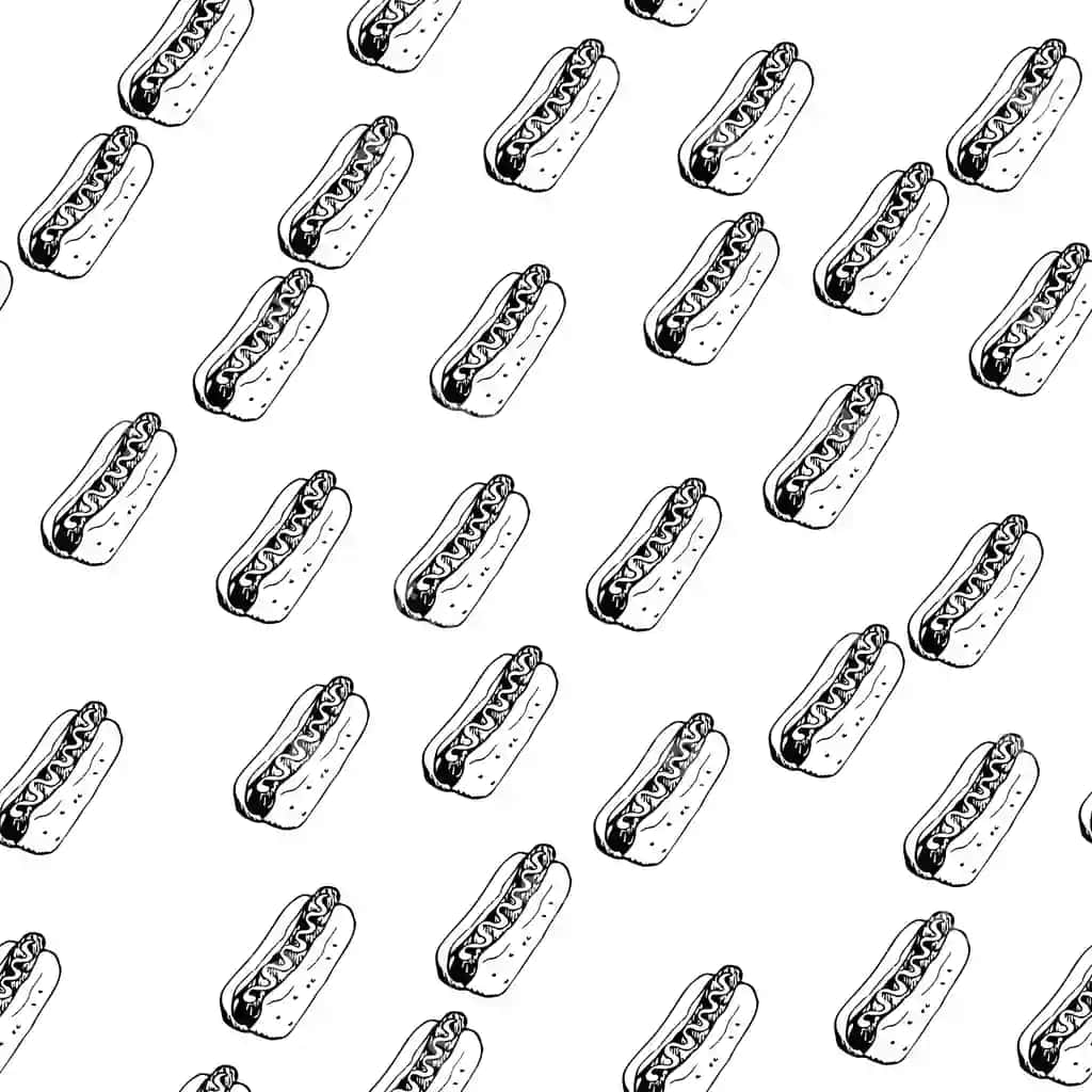 Hotdog muammosiz fon qora oq | Hotdog seamless background black white