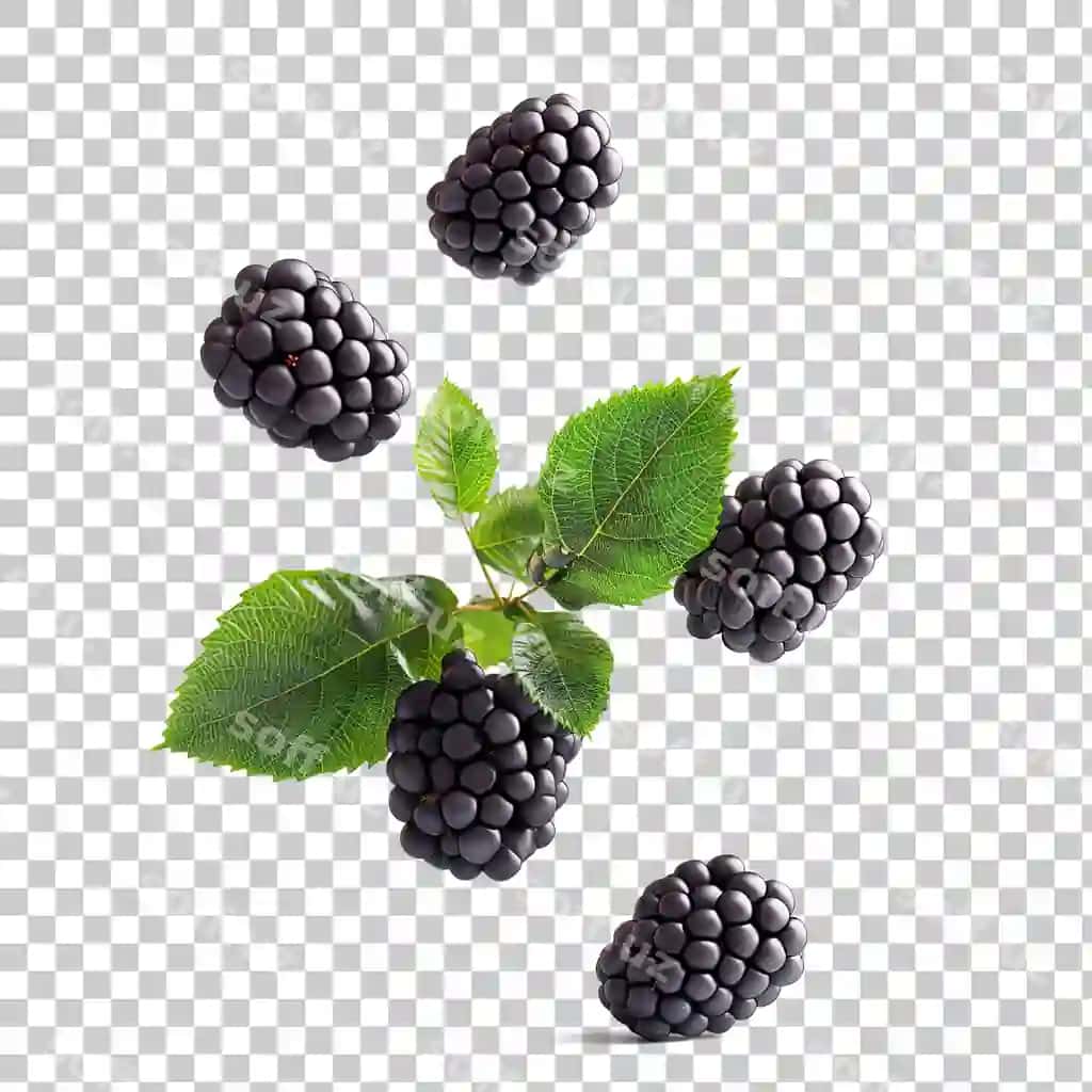O'zgargan buzmastrof tushmoq havo bilan buzmastrof barglari sog'lom organik | Ripe blackberries falling air with blackberry leaves healthy organic