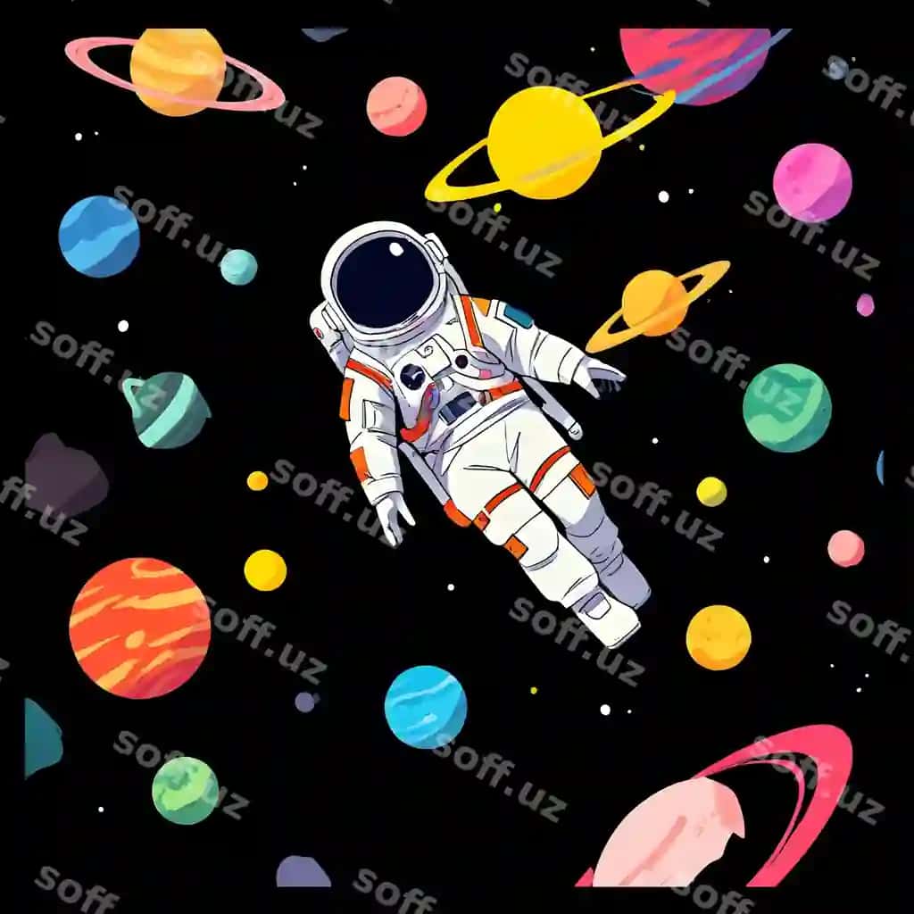 Astronaut faza vektor futbolka | Astronaut space vector t shirt