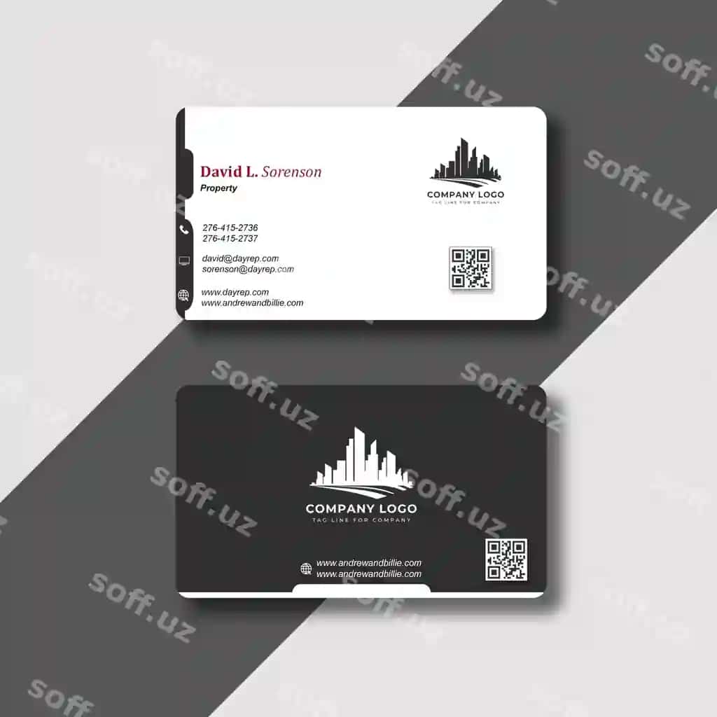 Zamonaviy toza professional biznes karta shabloni | Modern clean professional business card template