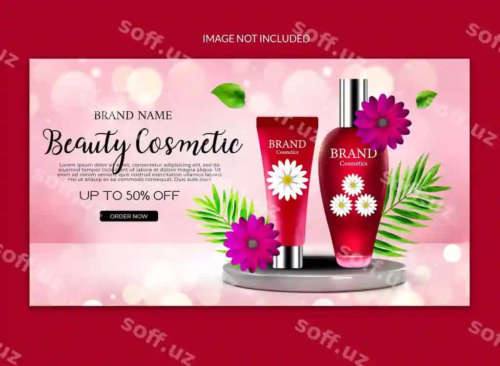 Go'zalik kosmetika ijtimoiy tarmoqlar veb post dizayni | Beauty cosmetic social media web post design