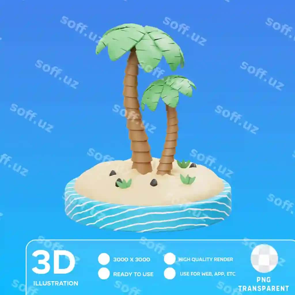Psd palm choy 3d illustratsiya | Psd palm tree 3d illustration