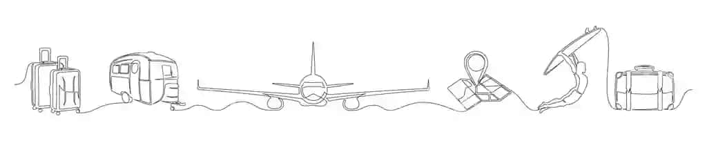 Sayohat mavzusida davrli bitta chiziqla chizishni o'rnatish | Set continuous one line drawing travel theme
