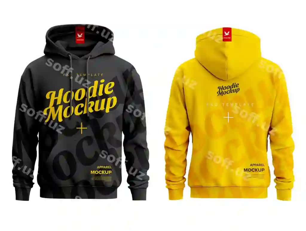 Yuqori sifatli 3D mockup yangi trenddagi kapyushonli fudbolka dizayni | High quality 3d mockup trendy hoodie design