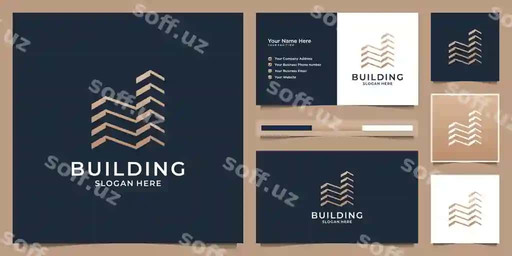 Oltin bino tuzilish logotip shabloni oltin ko'chmas mulk kvartira | Gold building with structure logo template golden real estate apartment