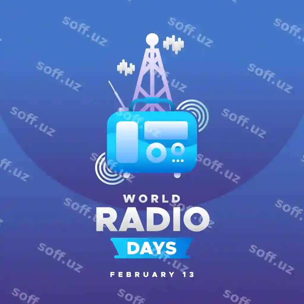 Dunyo radio kuni dizayn orqa fon | World radio day design background