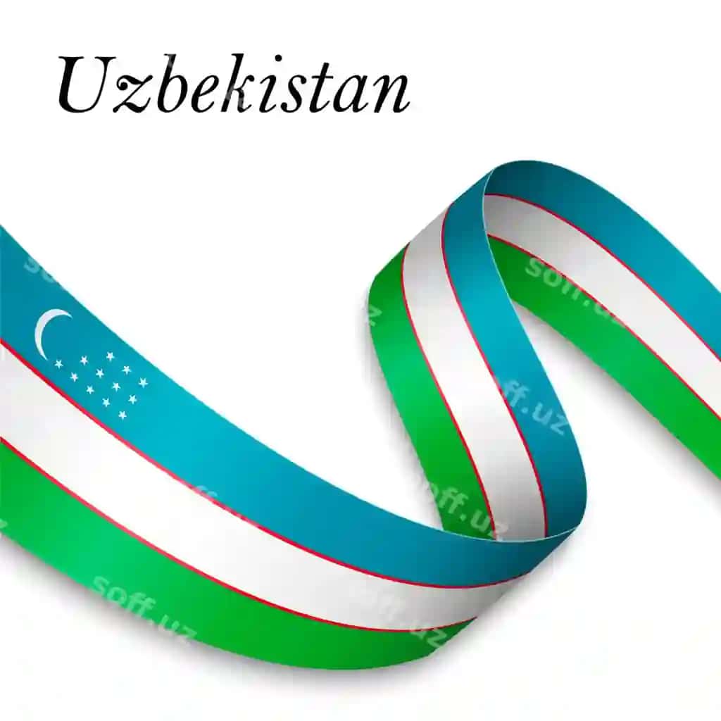Harakatlanuvchi ribbona banneri bayroq bilan | Waving ribbon banner with flag