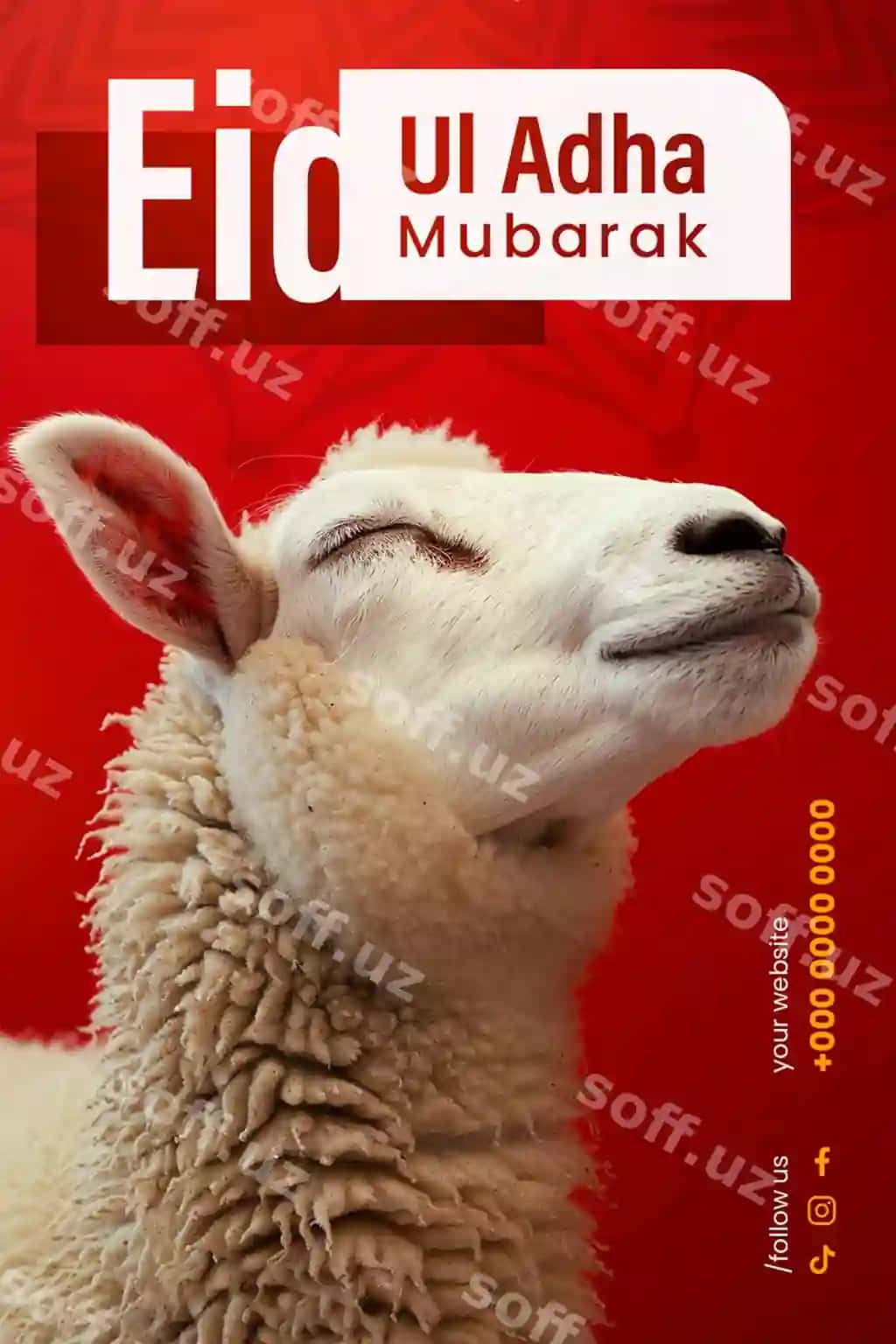 Qurbon hayiti muborak Islomiy bayram ijtimoiy media banneri Instagram | Eid al adha mubarak islamic festival social media banner instagram