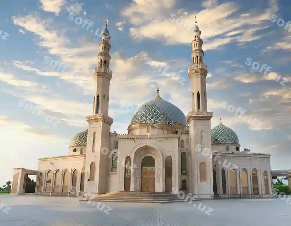 Qalamaylashgan illustratsiya Eid al-Adha Eid muborak, o'z ichiga 3-o'lchovli masjid lotinlarini oladagan. | Calligraphic illustration eid aladha eid mubarak featuring 3d mosque lanterns