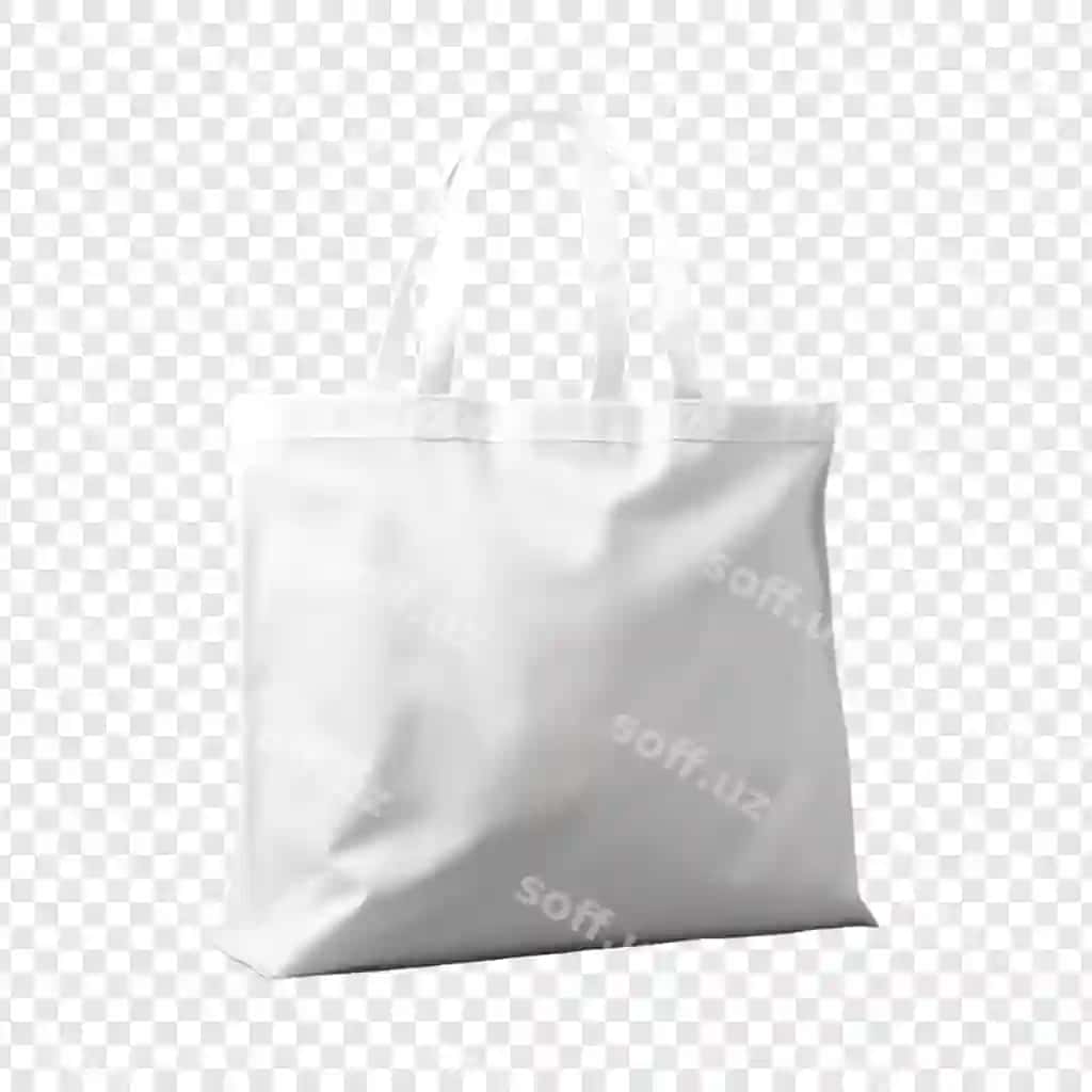 Paxma to'g'risi shopper sumka mockup shaffof fonda | Cotton fabric shopper bag mockup transparent background
