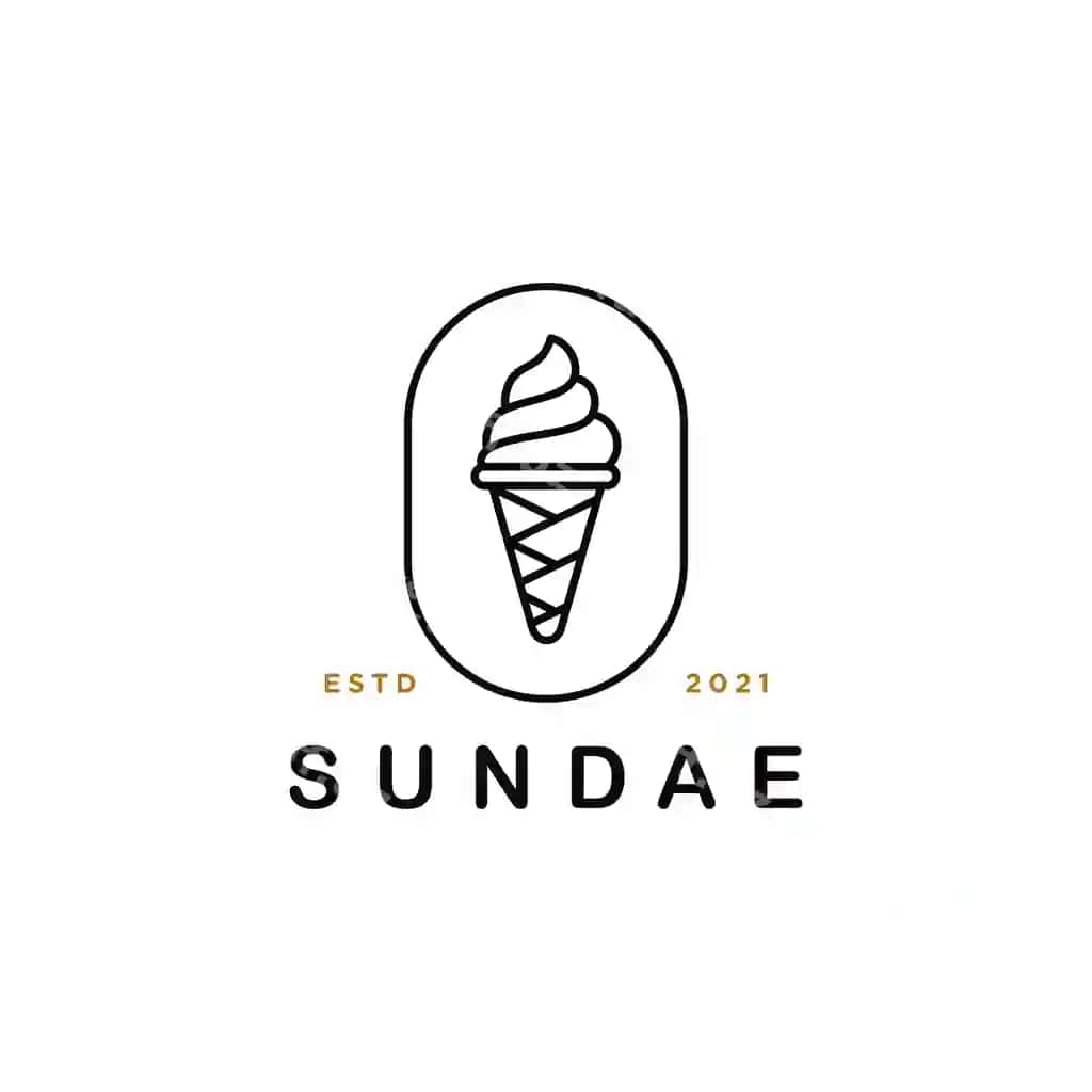 Muzqaymoq chiziqli san'at karikatura logotip dizayni vektor illustratsiyasi to'ldirilgan | Ice cream line art cartoon logo design vector illustration filled