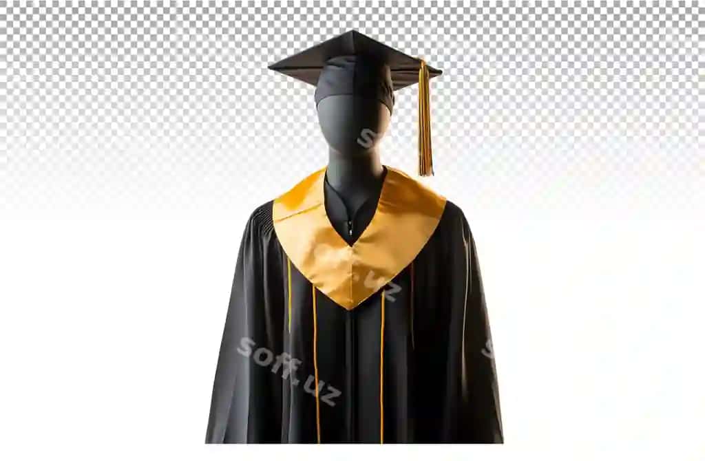 Bitirish kostyumi ko'rsatilgan maneky | Graduation gown displayed mannequin