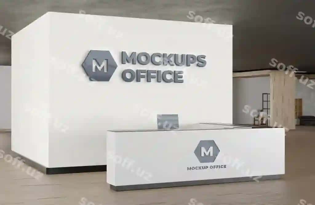 Ofis qabulxona namuna dizayni | Office reception mockup design