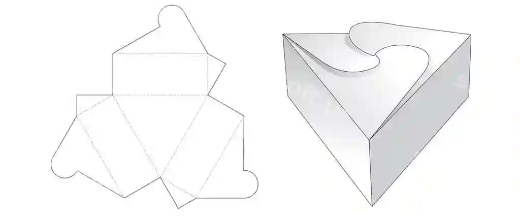 Uchburchak sovg'a qutisi uchun kesish shabloni dizayni | Triangle gift box cut template design