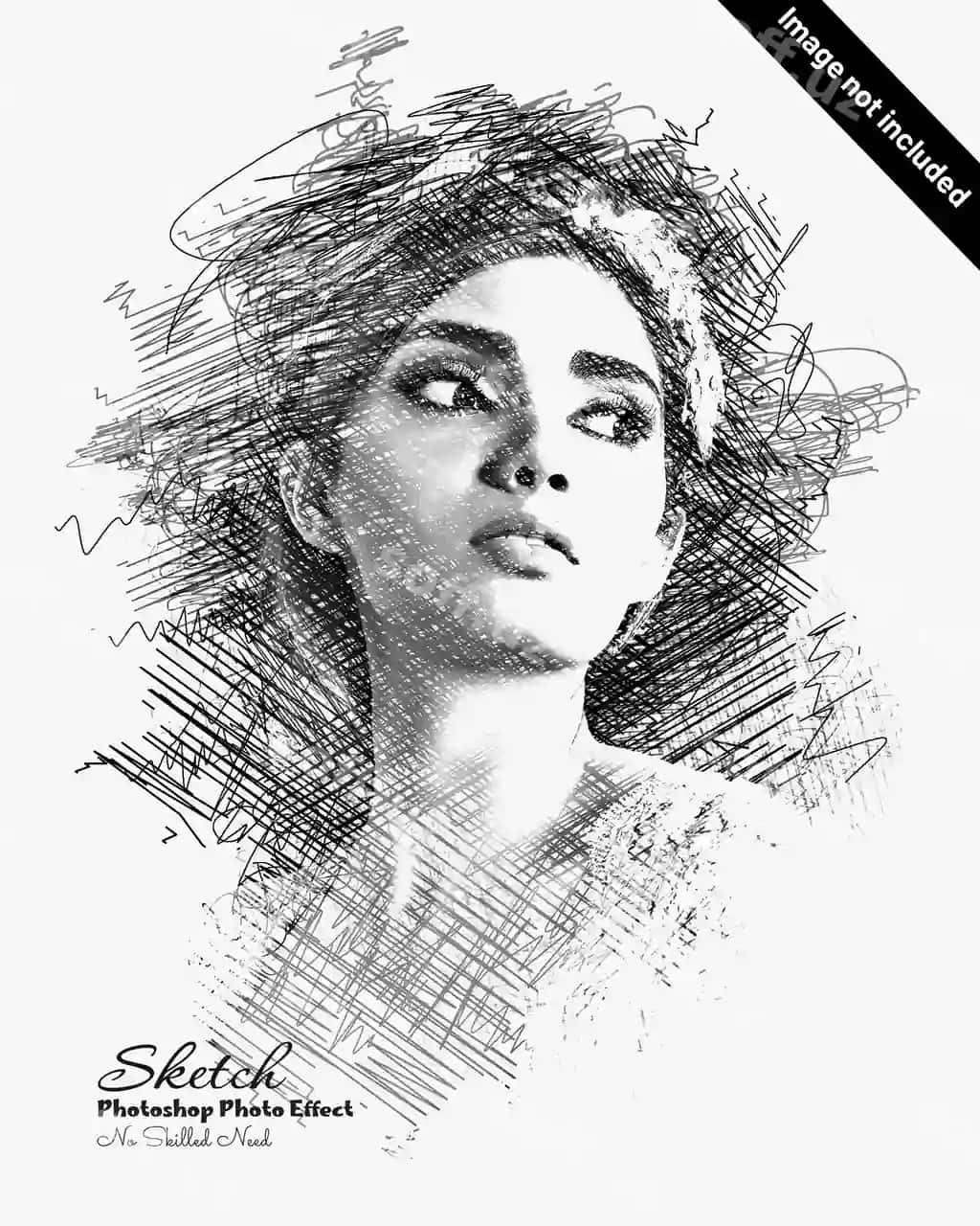 Sketsing foto effekt shabloni | Sketching photo effect template