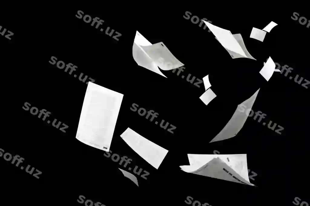 Ko'plab uchib ketayotgan biznes hujjatlari ajralgan | Many flying business documents isolated