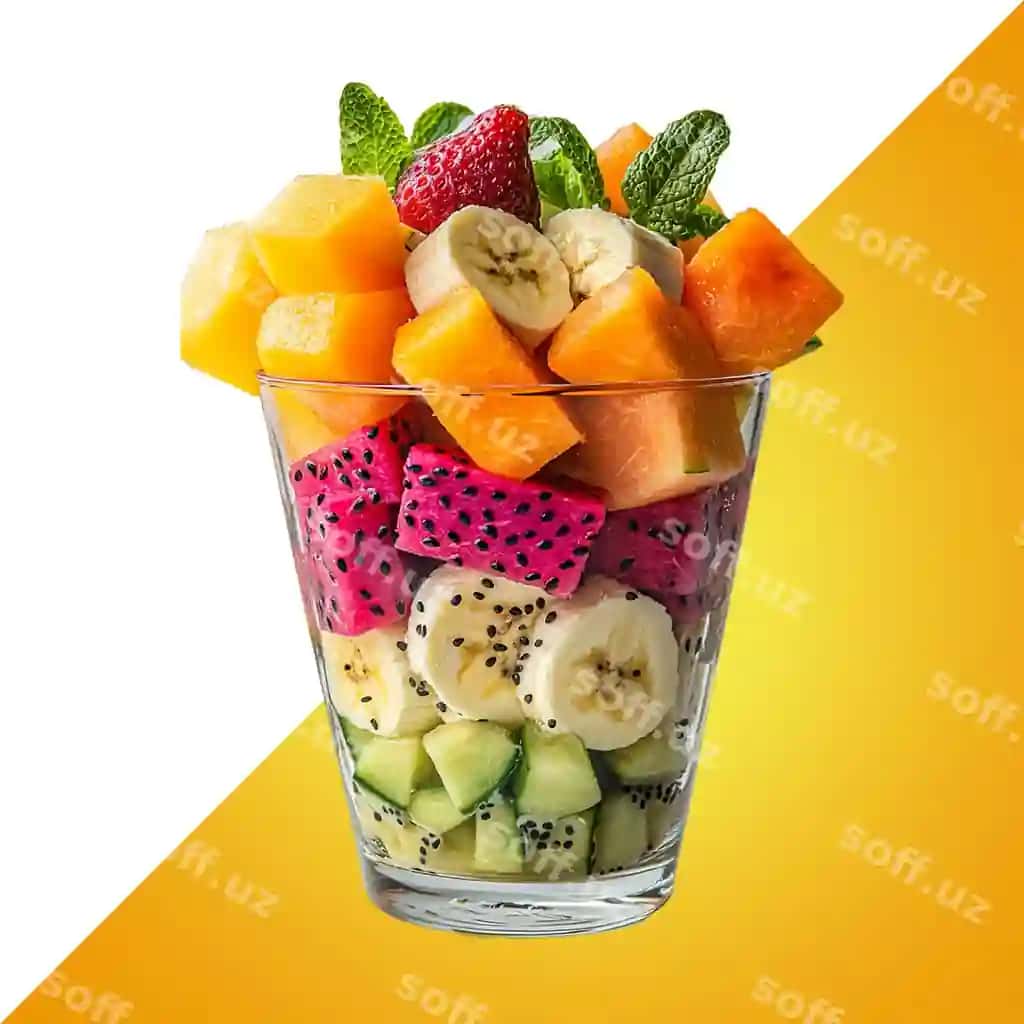 Rangli meva salati stikasi | Colorful fruit salad glass