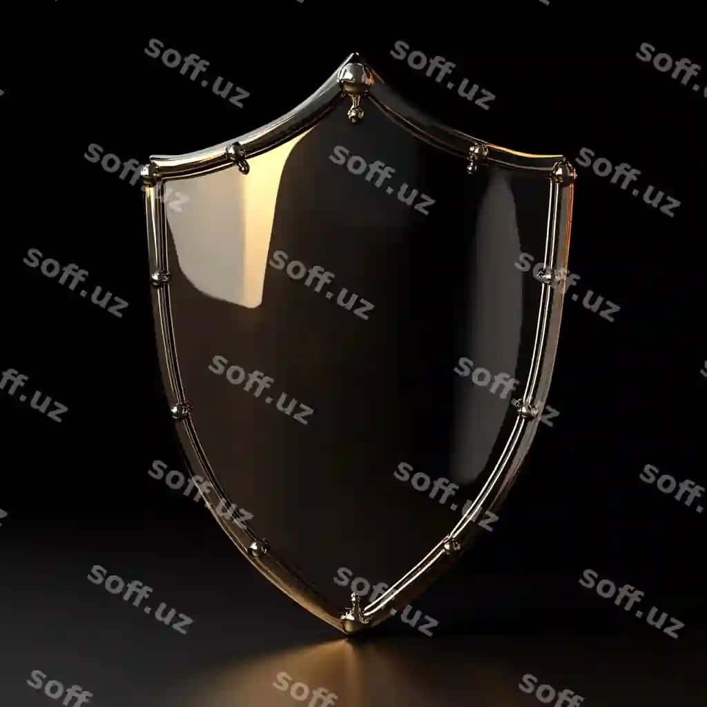 Qora poyga 3d ajraltirilgan oq fonda | Black sheild 3d isolated white background