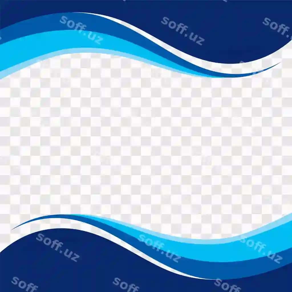 Ko'k to'lqiq shakllar shaffof orqa fonda | Blue wavy shapes transparent background