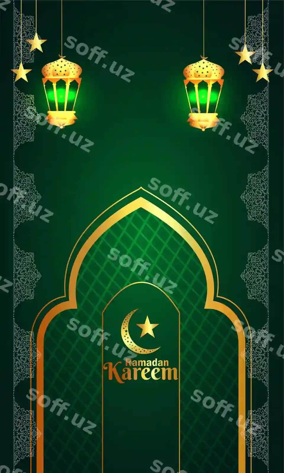 Yashil fon Arabcha Ramadan | Green background arabic ramadan