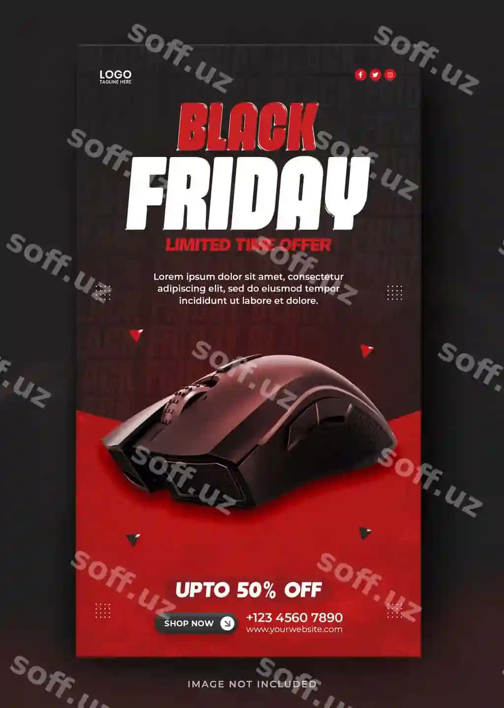 Black Friday super sotuv Instagram Facebook story banner shabloni | Black friday super sale instagram facebook story banner template