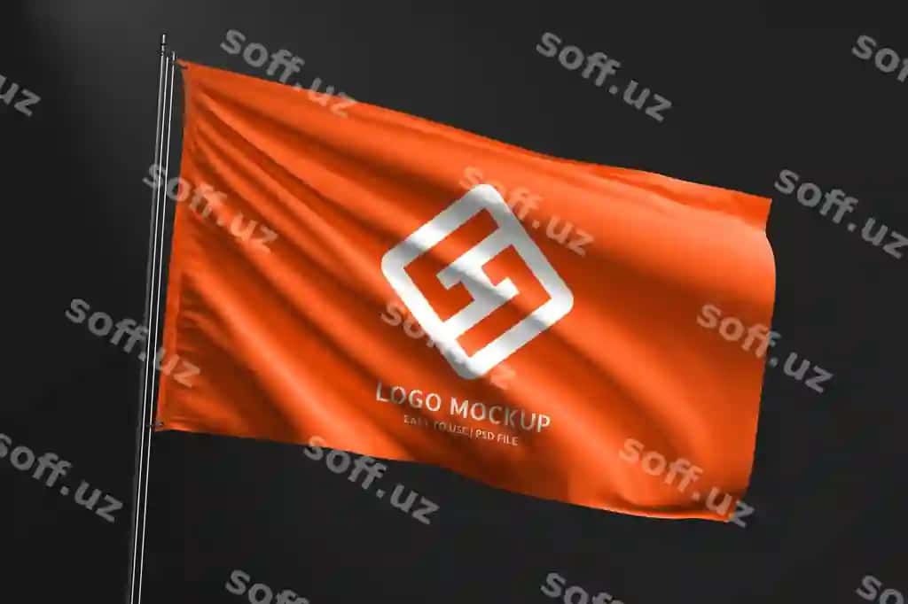 Flagni chalquantirish mockupi | Waving flag mockup