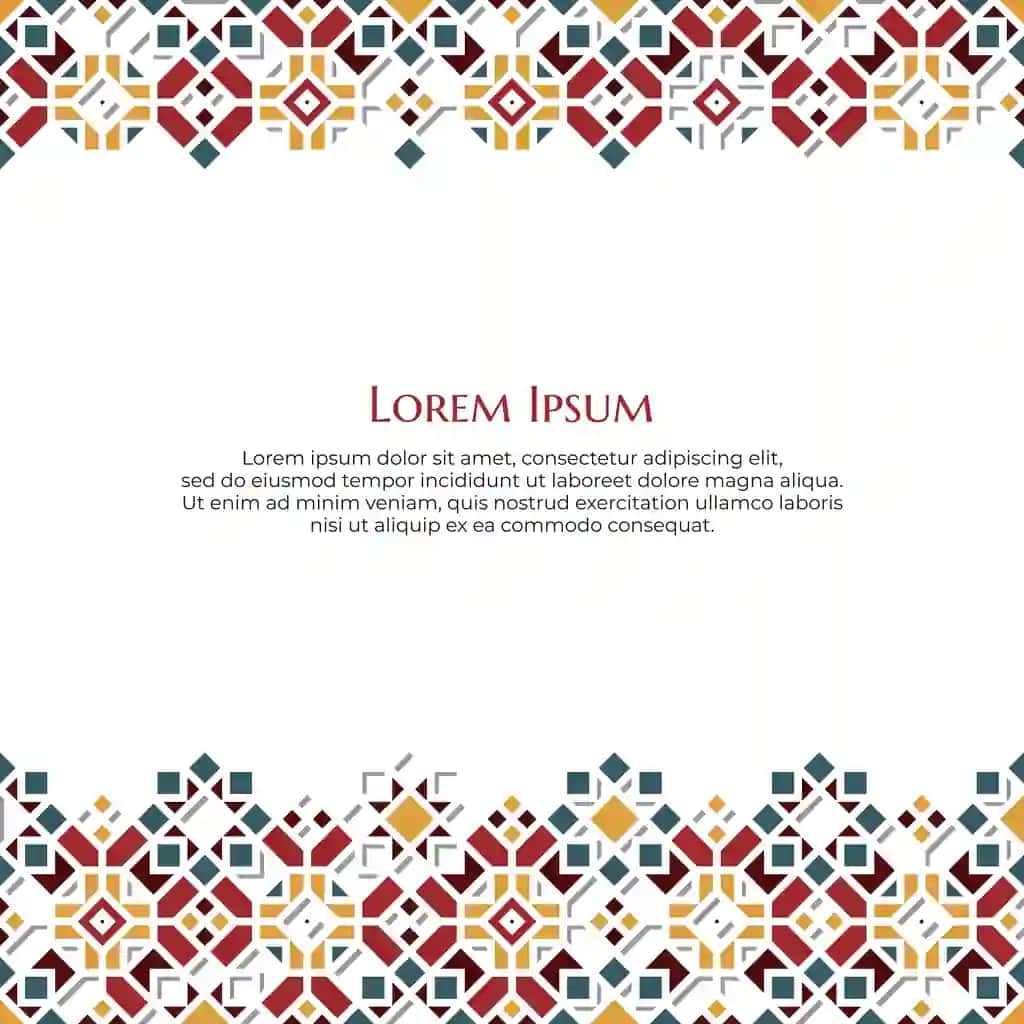 Islomiy sharqona geometrik tabrik dizayni ijtimoiy media post banneri | Islamic oriental geometric greeting design social media post banner