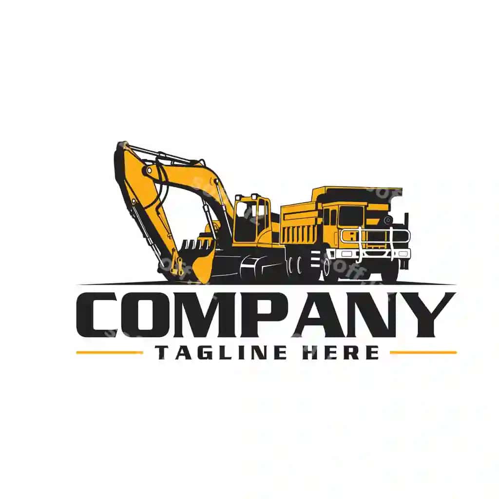Dump truck ekskavator logotipi | Dump truck excavator logo