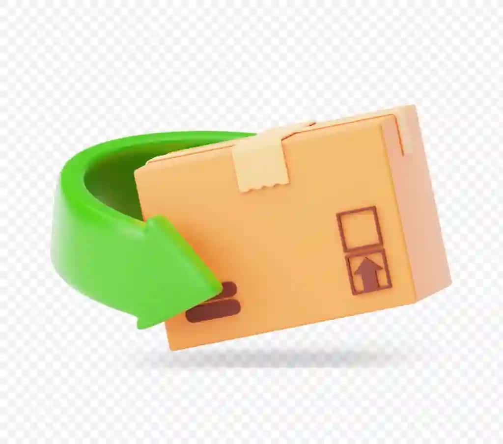Karton quti, strelka qaytaruvchi posilka belgisi, yetkazib berish jo‘natma belgisi | Cardboard box with arrow return parcel sign delivery shipping icon