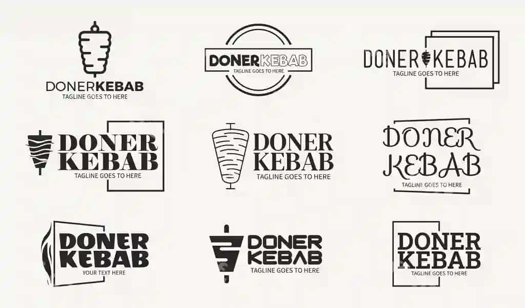 Shawarma logotipi restoranlar bozorlar doner kebab logotip shabloni | Shawarma logo restaurants markets doner kebab logo template