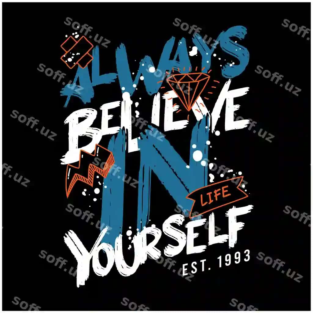 Vintage dizayn har doim o'zinga ishon tipografiya tayyor chop etish premium | Vintage design always believe yourself typography ready print premium