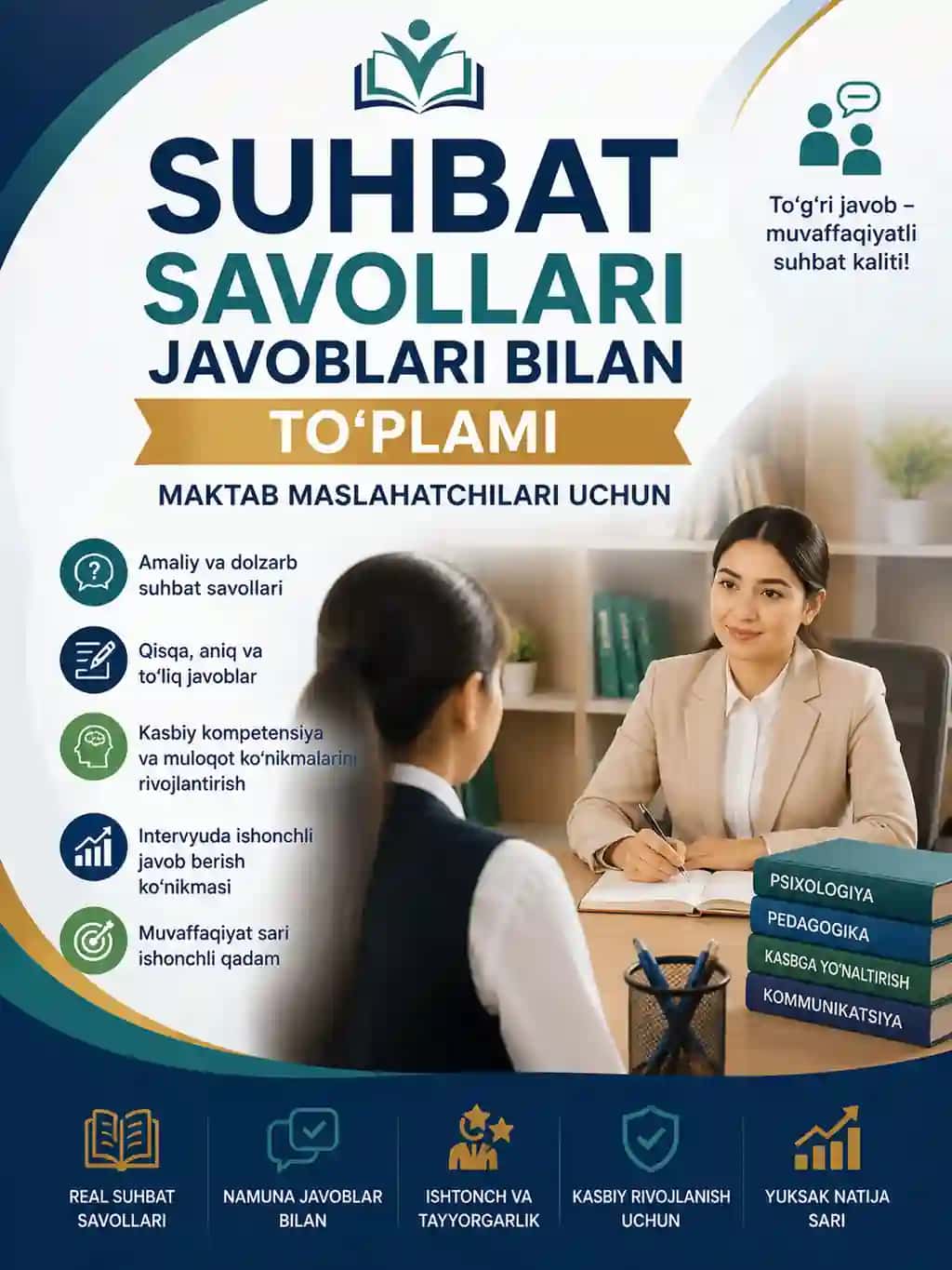 Makatab maslahatchi suhbat biletlari javoblari bilat 2026